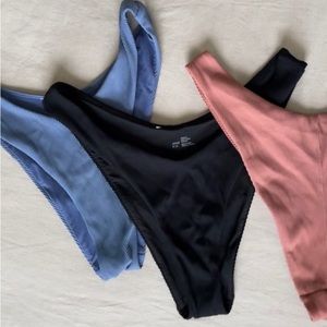 Aerie Swim ribbed bottoms (3) pairs